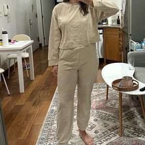 Cream Zara Sweatsuit (ribbed)